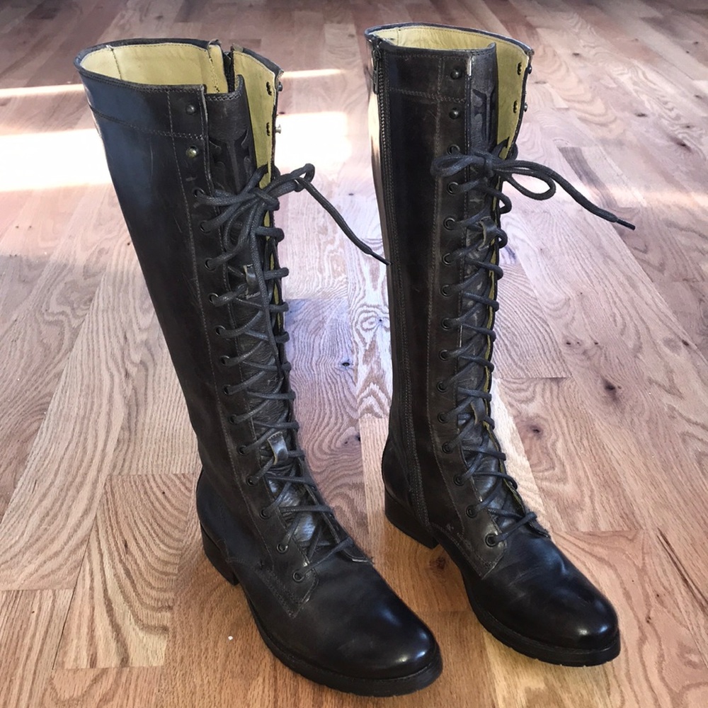 Frye Dark Brown Lace up Boots
